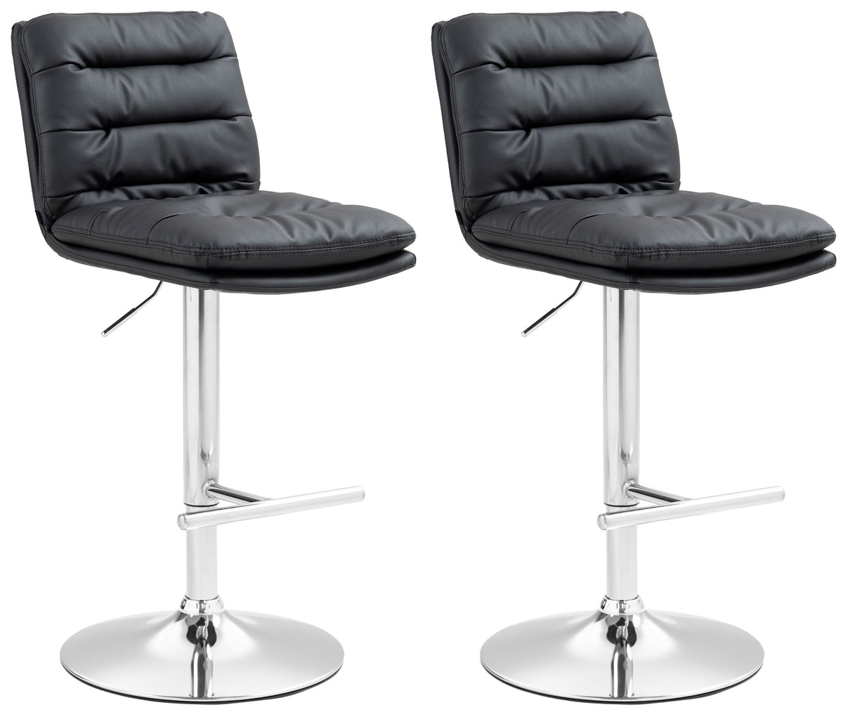2er Set Barhocker Damar Kunstleder chrom - schwarz
