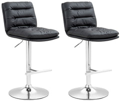 2er Set Barhocker Damar Kunstleder chrom - schwarz