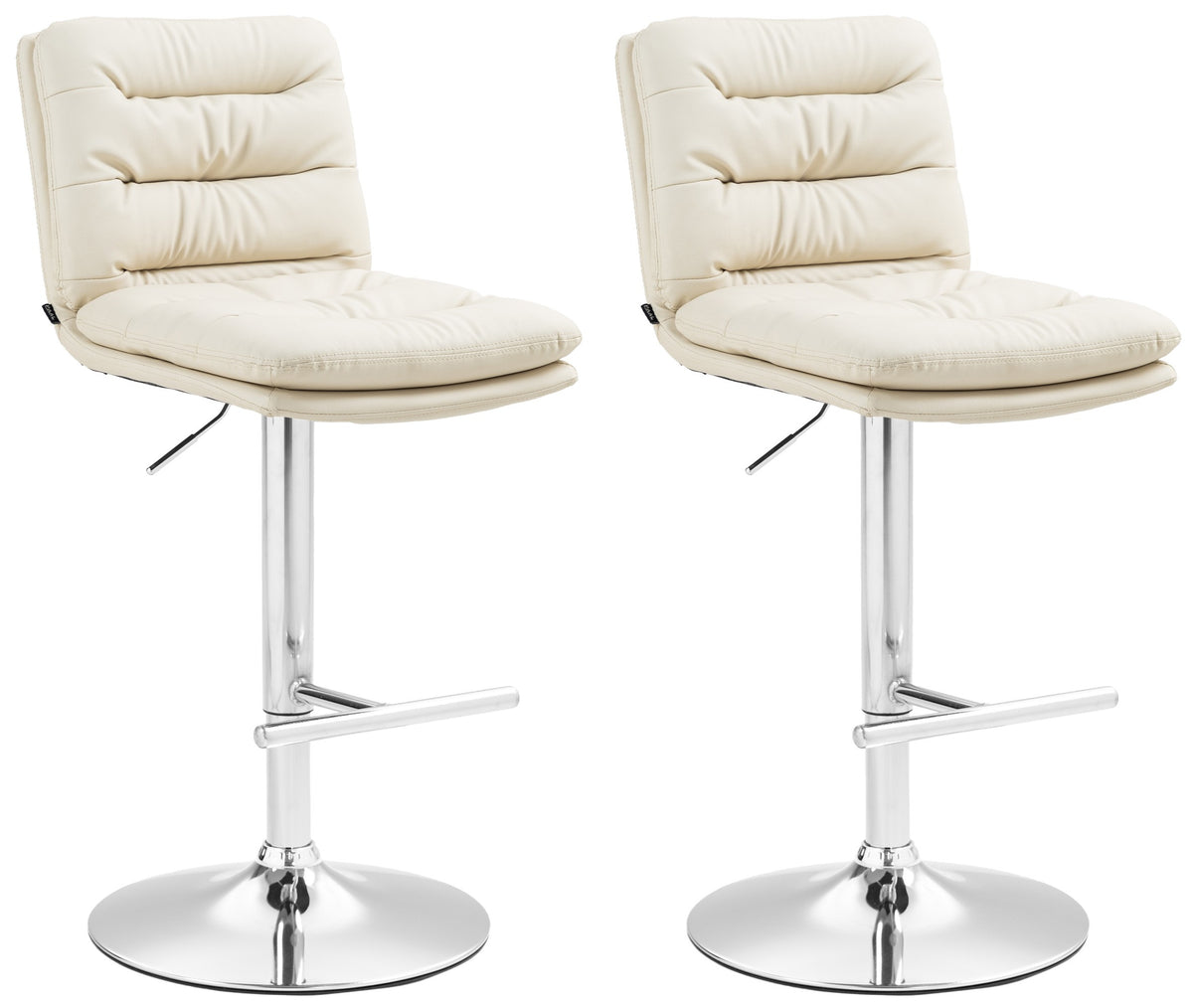 2er Set Barhocker Damar Kunstleder chrom - creme