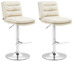2er Set Barhocker Damar Kunstleder chrom - creme
