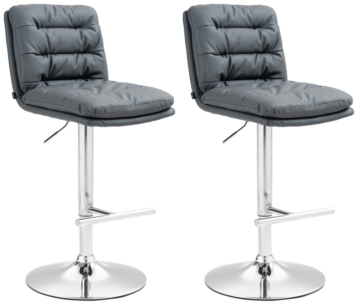 2er Set Barhocker Damar Kunstleder chrom - grau