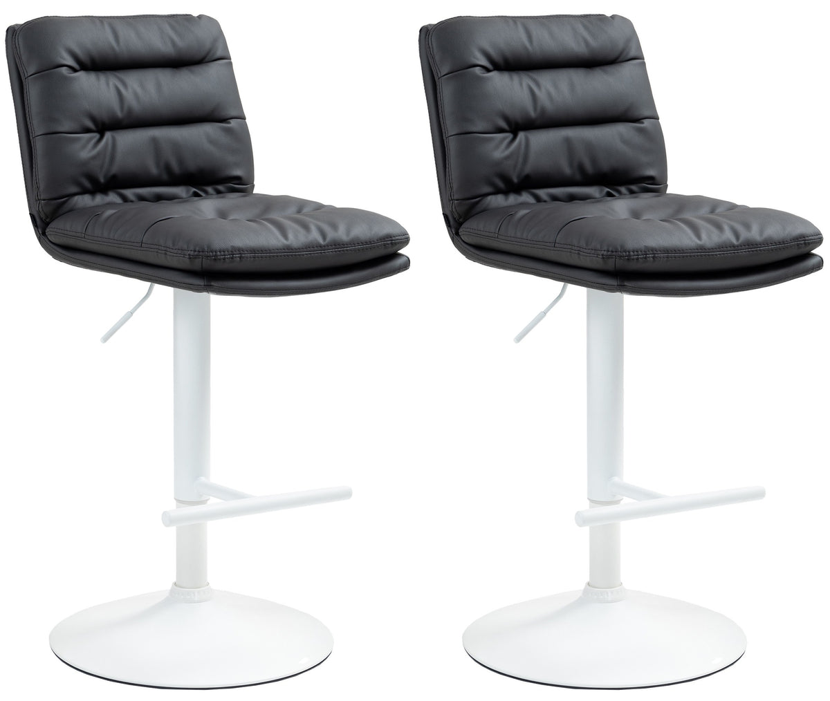 2er Set Barhocker Damar Kunstleder wei� - schwarz