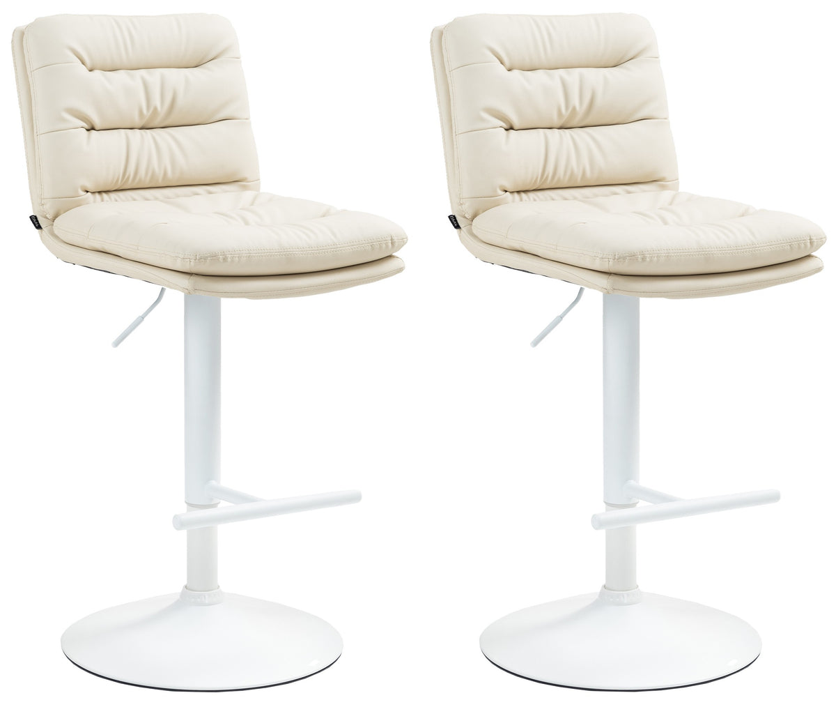 2er Set Barhocker Damar Kunstleder wei� - creme