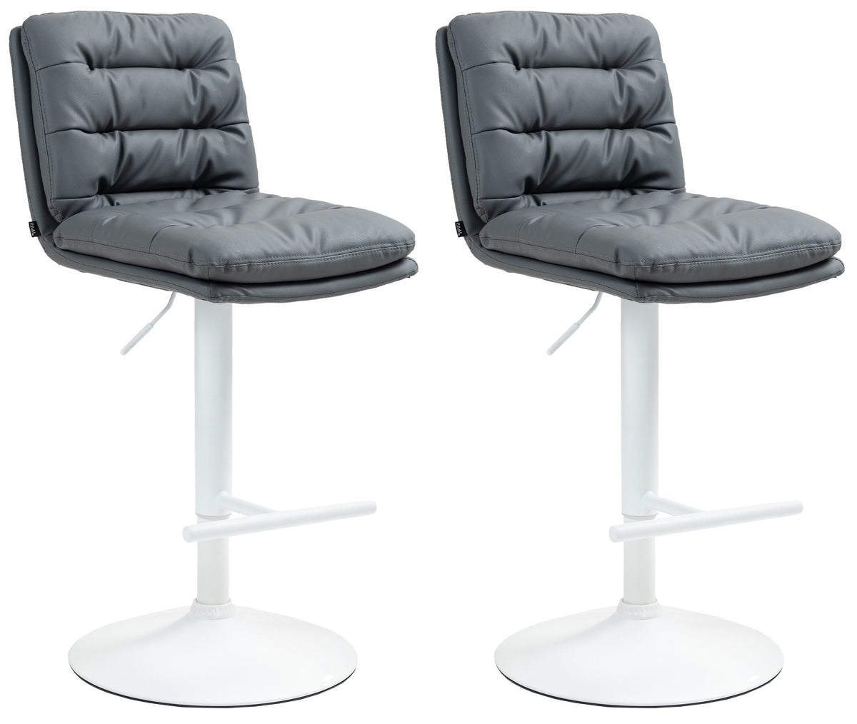 2er Set Barhocker Damar Kunstleder wei� - grau