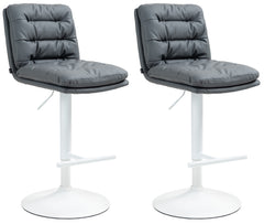 2er Set Barhocker Damar Kunstleder wei� - grau