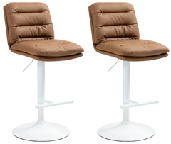 2er Set Barhocker Damar Kunstleder wei� - hellbraun