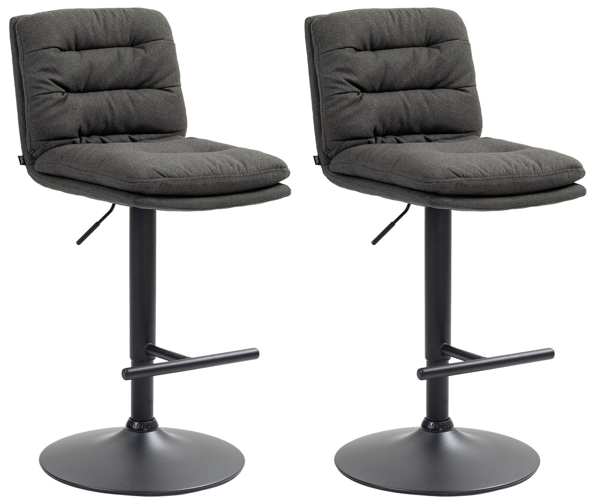 2er Set Barhocker Damar Stoff schwarz - dunkelgrau