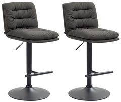 2er Set Barhocker Damar Stoff schwarz - dunkelgrau