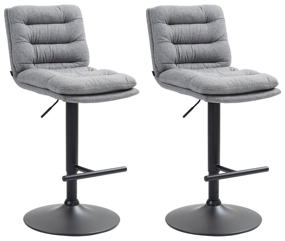 2er Set Barhocker Damar Stoff schwarz - grau
