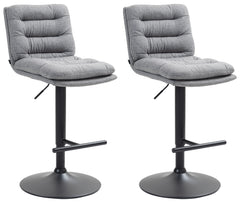 2er Set Barhocker Damar Stoff schwarz - grau