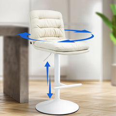 2er Set Barhocker Damar Stoff wei� - creme