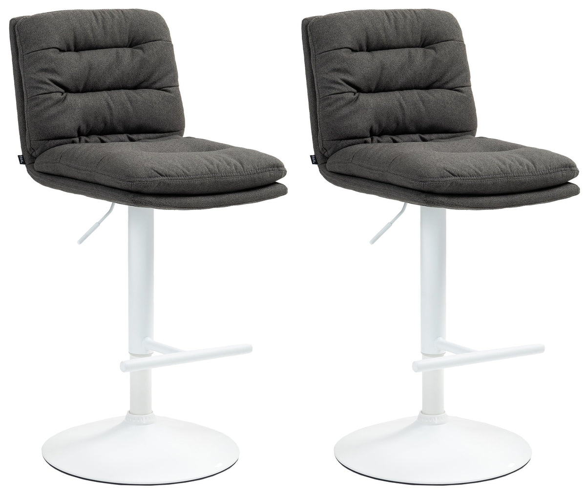 2er Set Barhocker Damar Stoff wei� - dunkelgrau