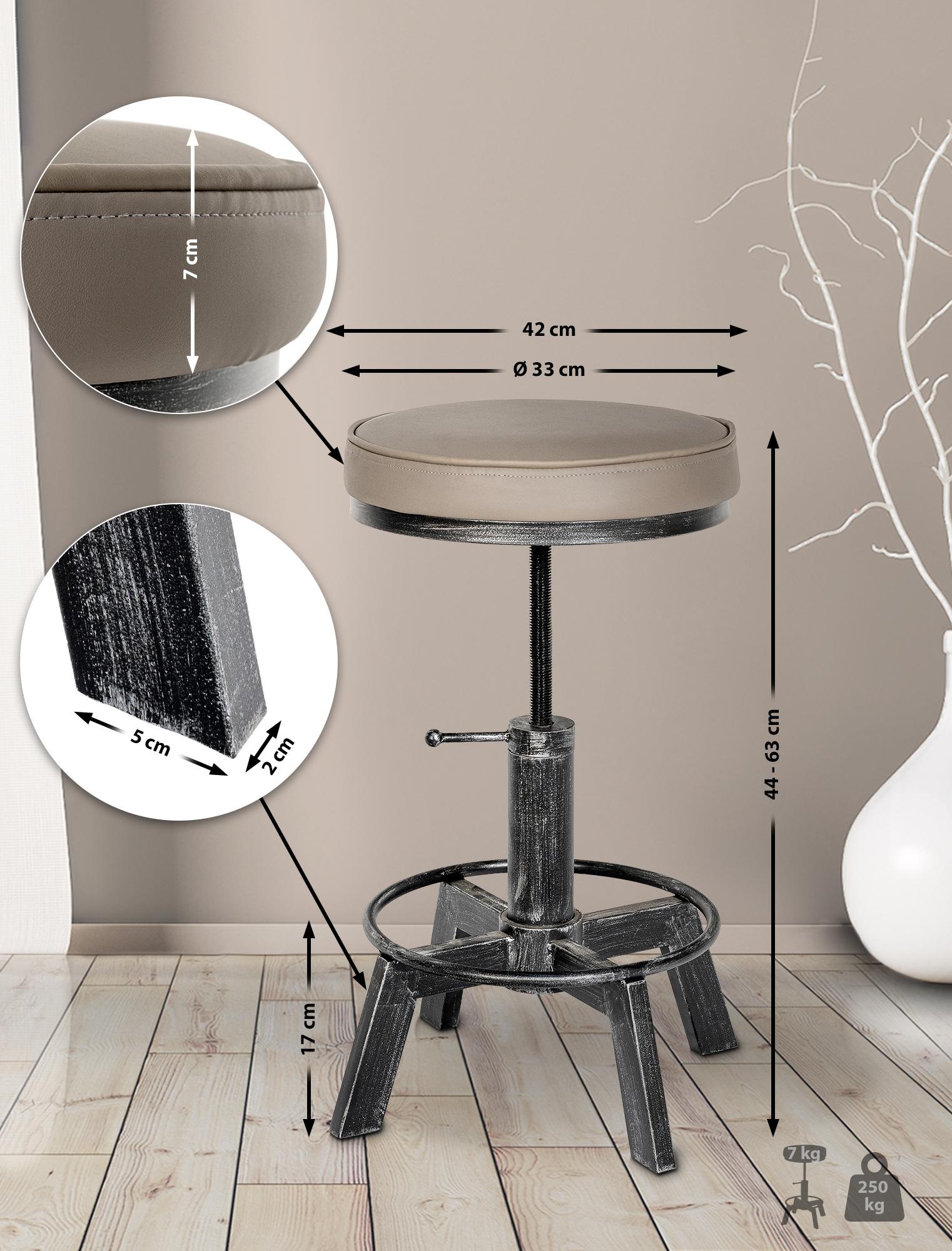 2er Set Hocker Destin - antik silber by Dropshipping-Europe – M�bel