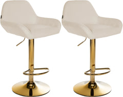2er Set Barhocker Braga Gold Stoff - creme