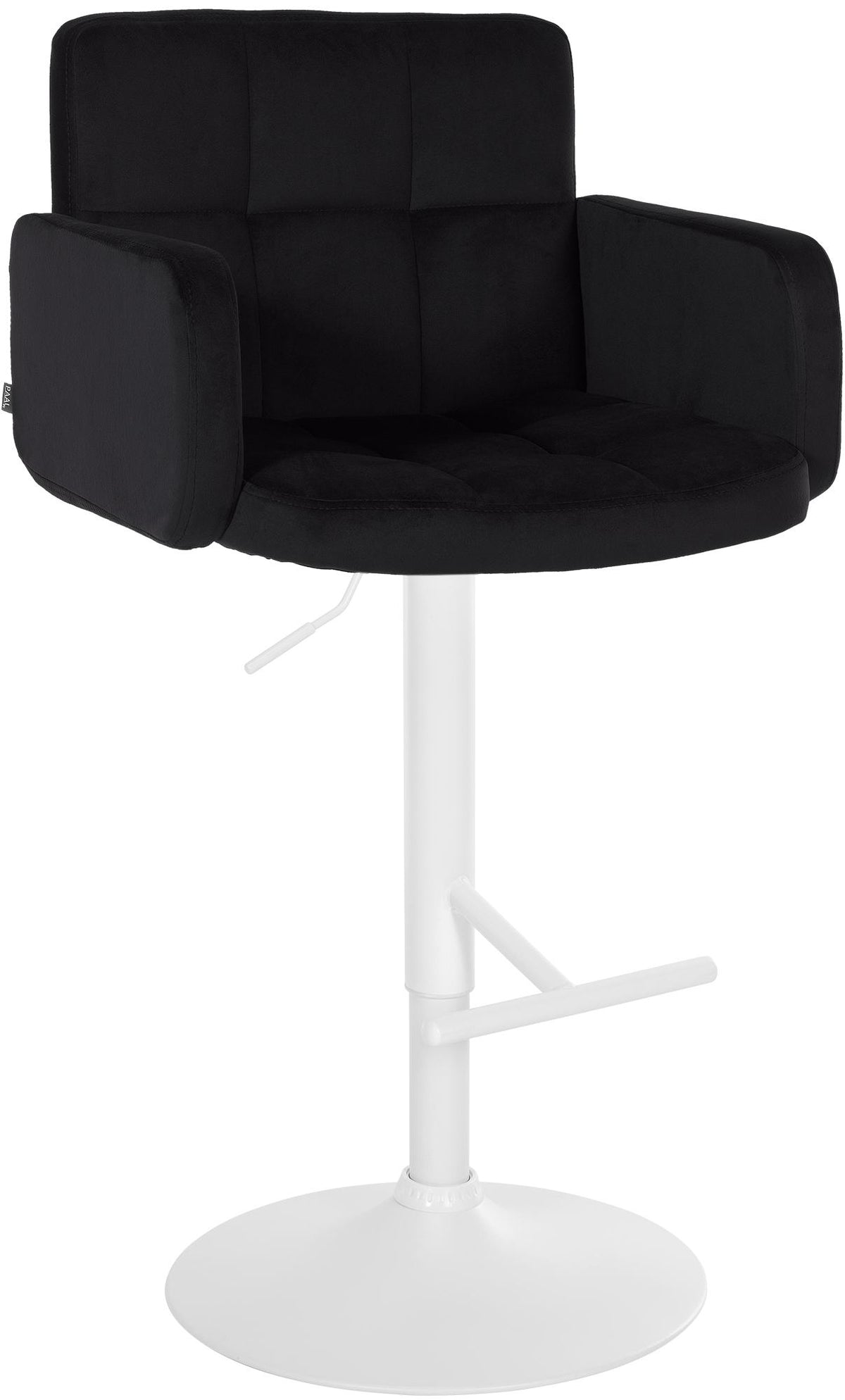 Barhocker Los Angeles Samt wei� - schwarz