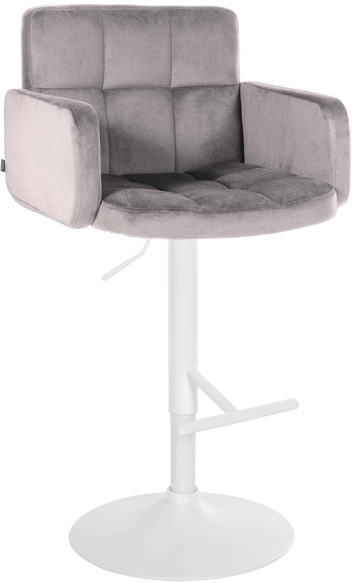 Barhocker Los Angeles Samt wei� - grau