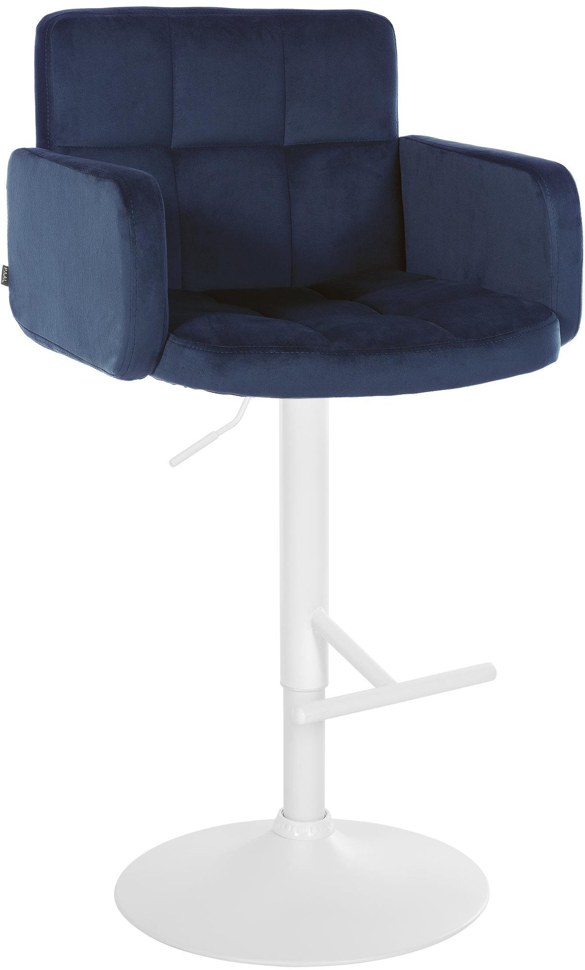 Barhocker Los Angeles Samt wei� - blau
