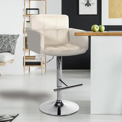 Barhocker Los Angeles Samt chrom - creme