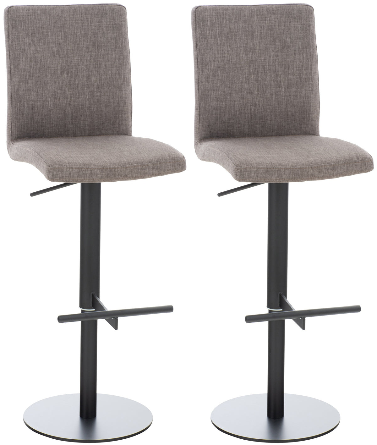 2er Set Barhocker Cadiz Stoff schwarz - grau