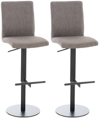 2er Set Barhocker Cadiz Stoff schwarz - grau