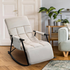 Schaukelstuhl Cathy Samt - creme