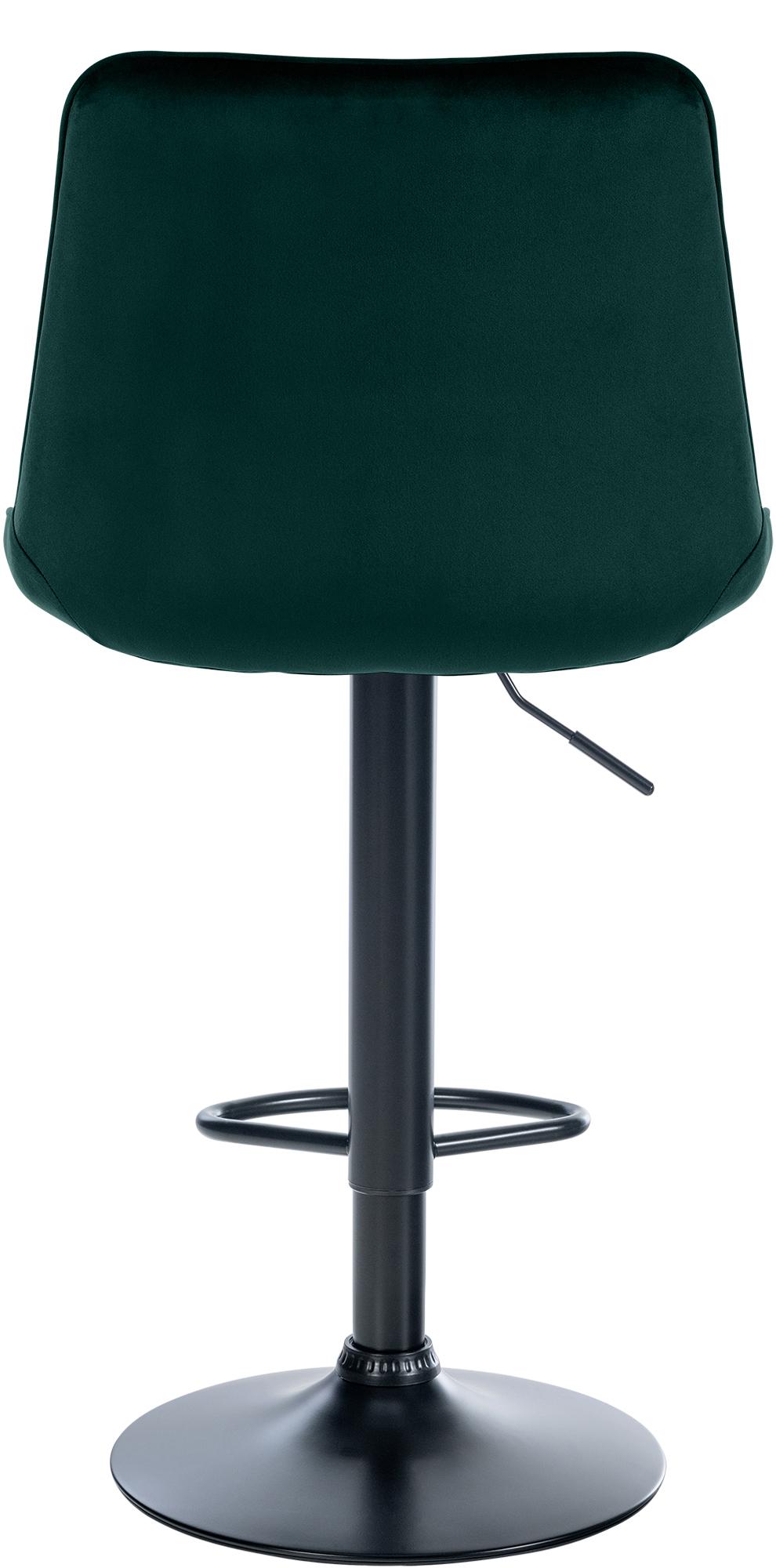Set di 2 sgabelli da bar Toni in velluto nero e verde, design moderno e comfort ottimale per ogni ambiente.