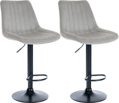 2er Set Barhocker Toni Samt schwarz - grau