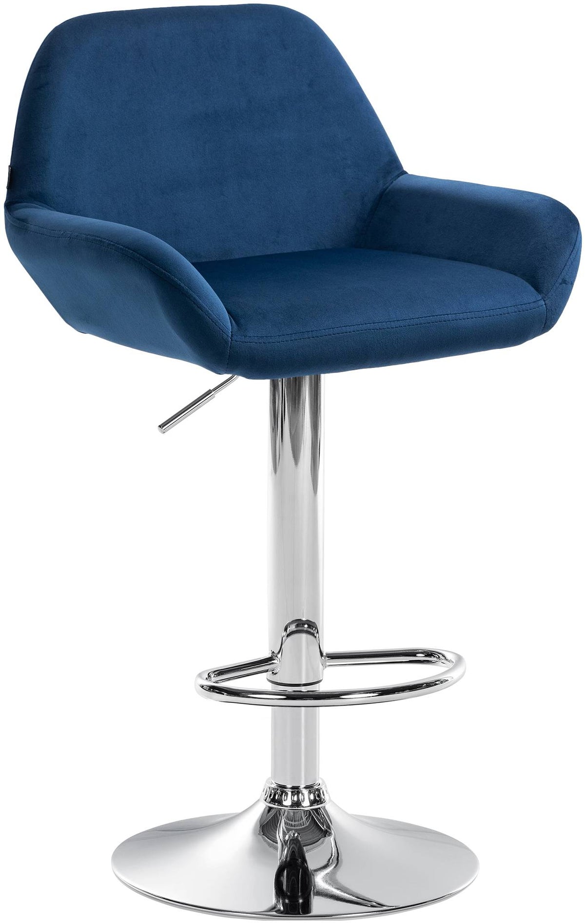 Barhocker Braga Samt chrom - blau