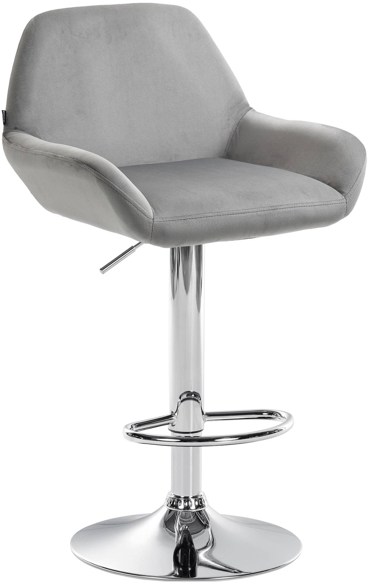 Barhocker Braga Samt chrom - grau