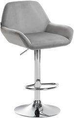 Barhocker Braga Samt chrom - grau