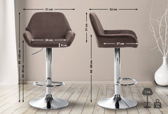 Barhocker Braga Samt chrom - braun