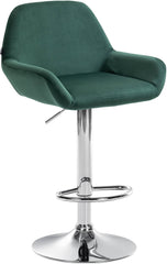 Barhocker Braga Samt chrom - dunkelgr�n