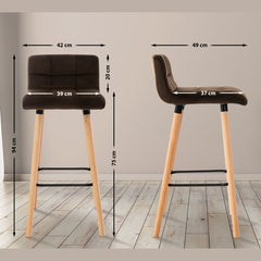 Barhocker Lincoln Samt - braun