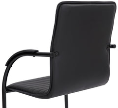 Besucherstuhl Tira Kunstleder - schwarz/schwarz
