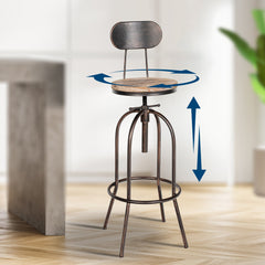 2er Set Barhocker Pino, Holz - bronze