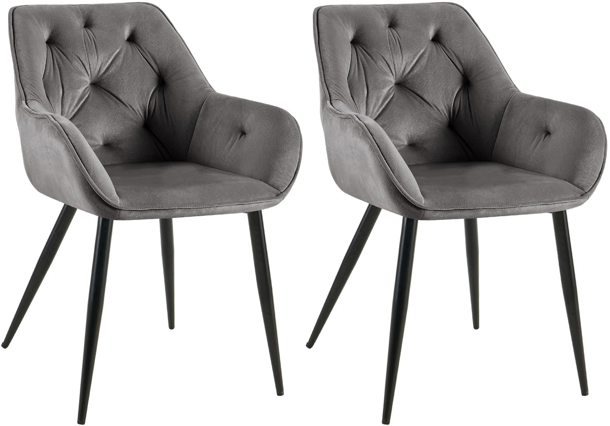2er Set Esszimmerst�hle Cassis - dunkelgrau