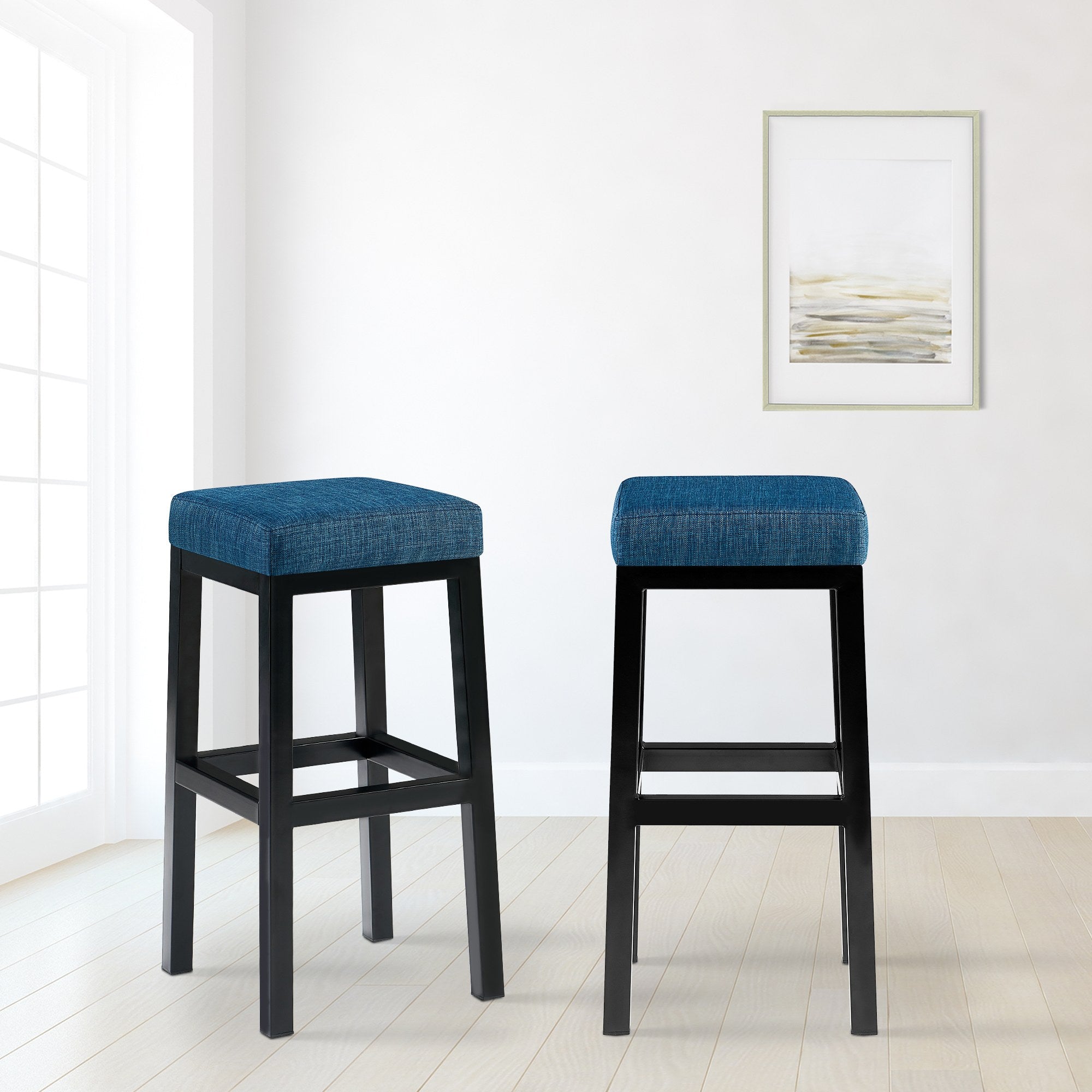 Barhocker Taylor B80 Stoff - blau - InfinityMarket