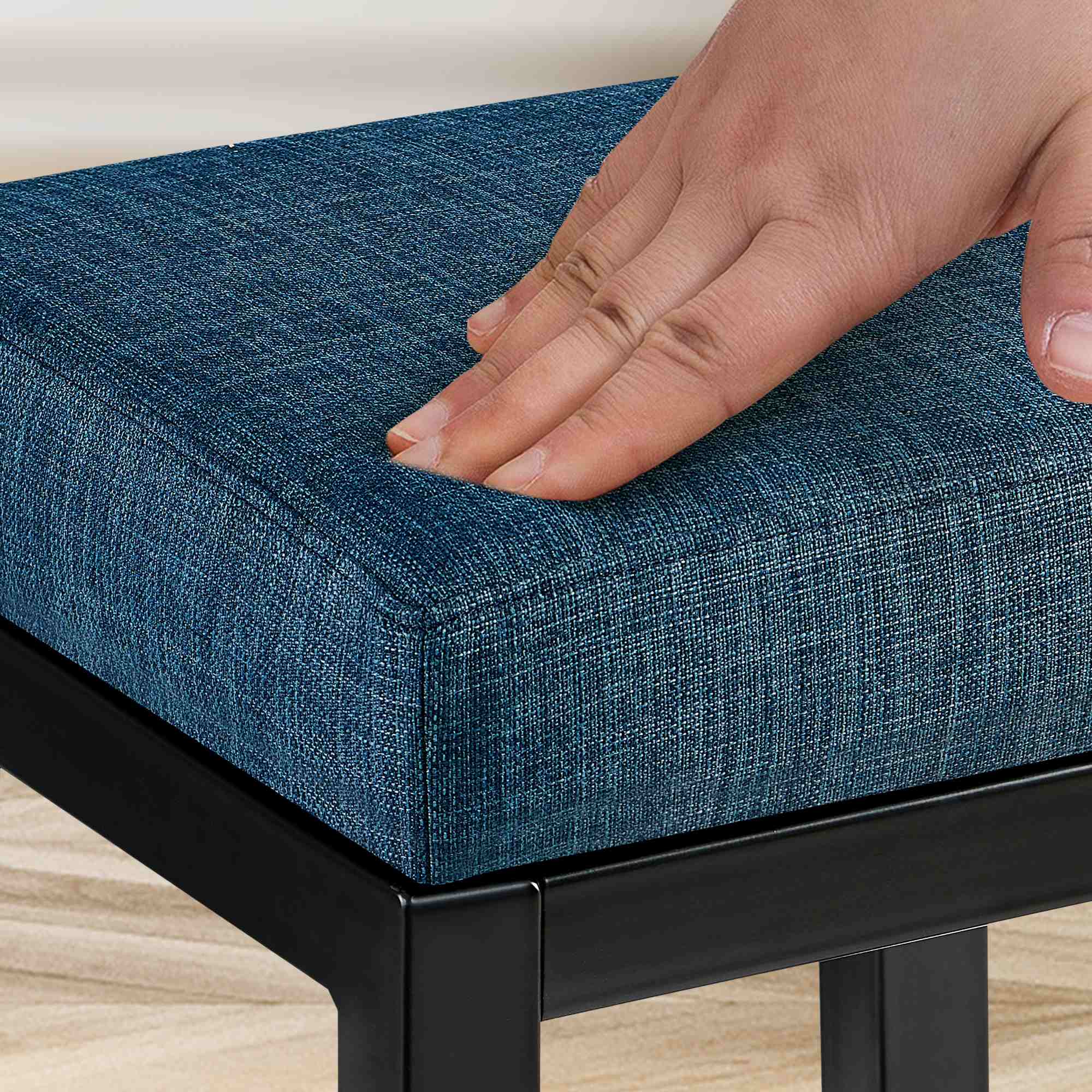 Barhocker Taylor B80 Stoff - blau - InfinityMarket