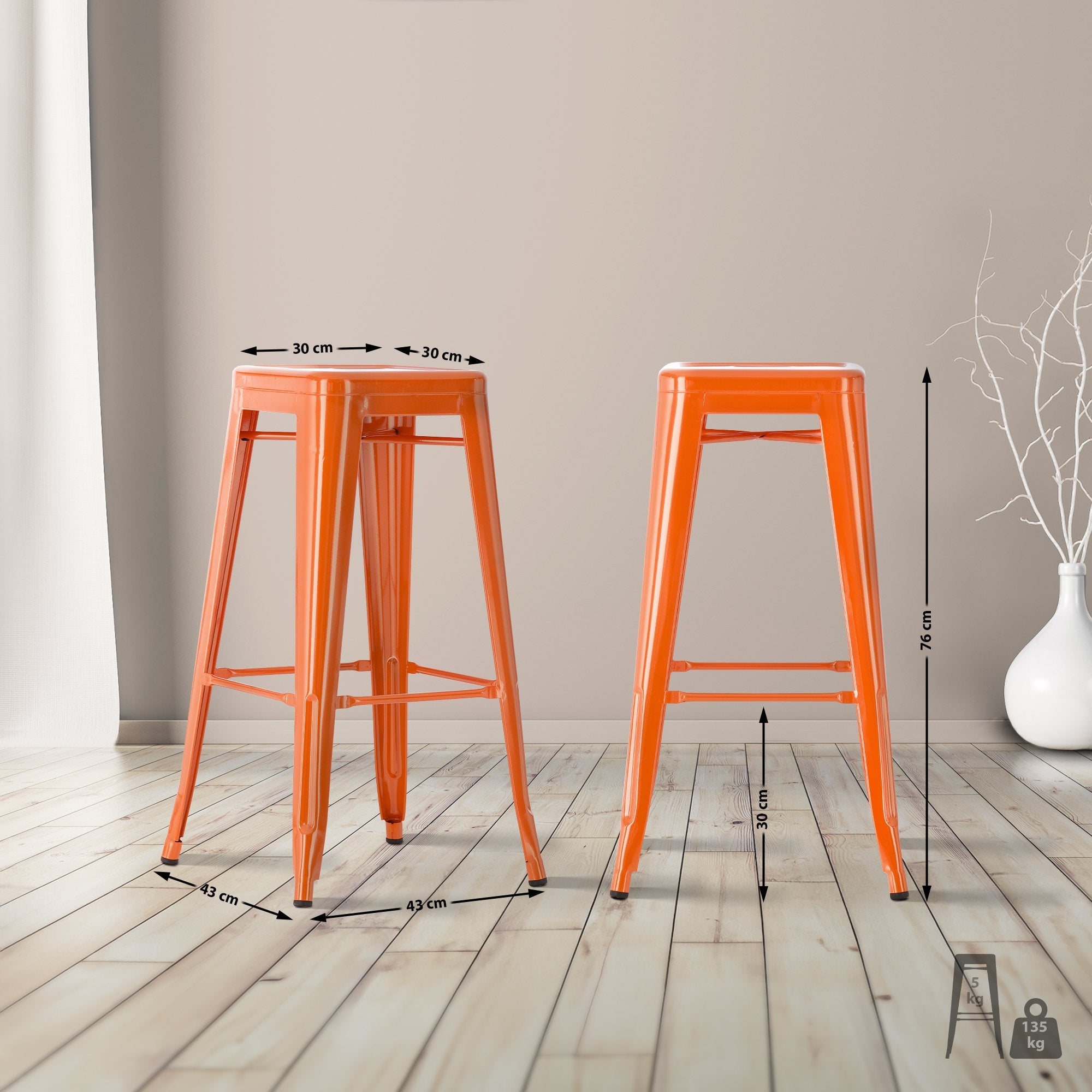 Barhocker Joshua - orange - InfinityMarket