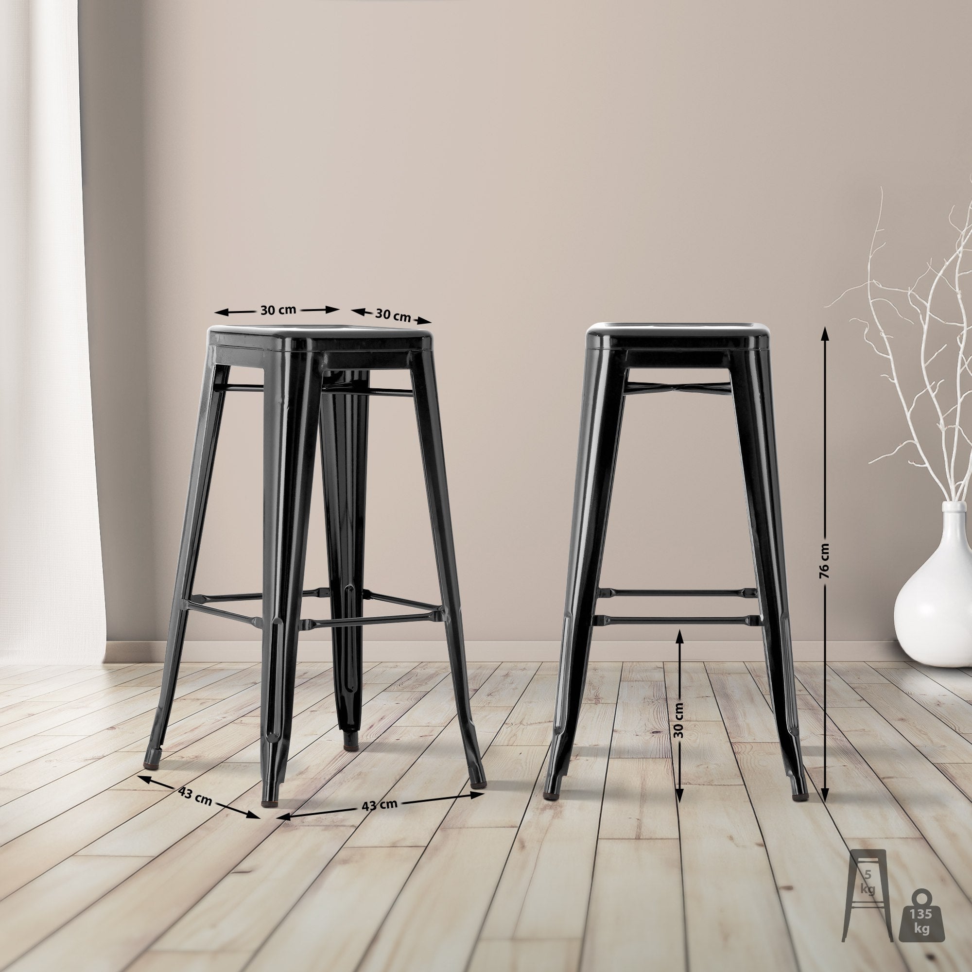 Barhocker Joshua - schwarz - InfinityMarket