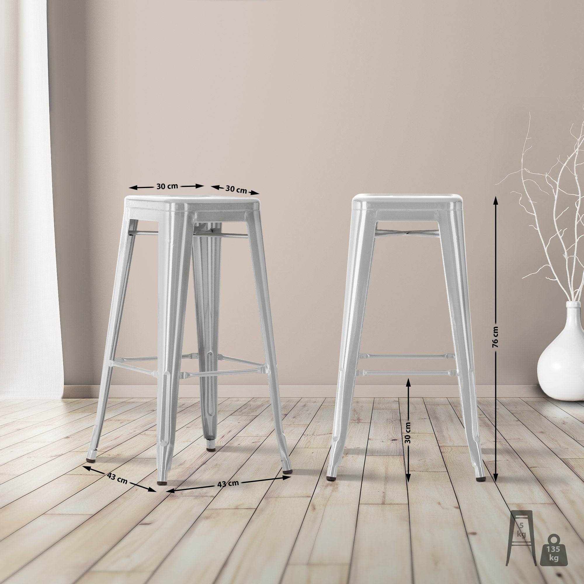 Barhocker Joshua - silber - InfinityMarket