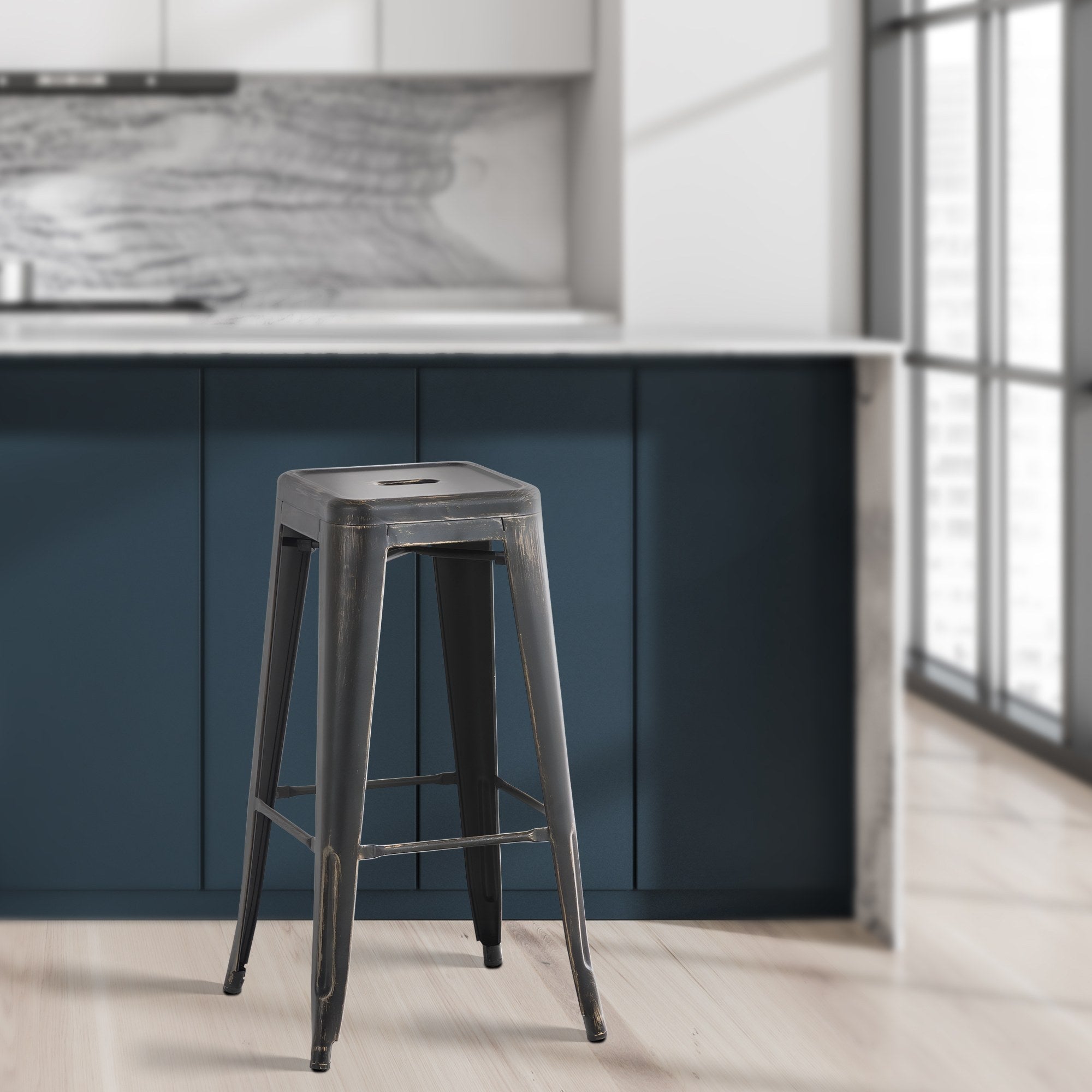 Barhocker Joshua antik - schwarz-gold - InfinityMarket