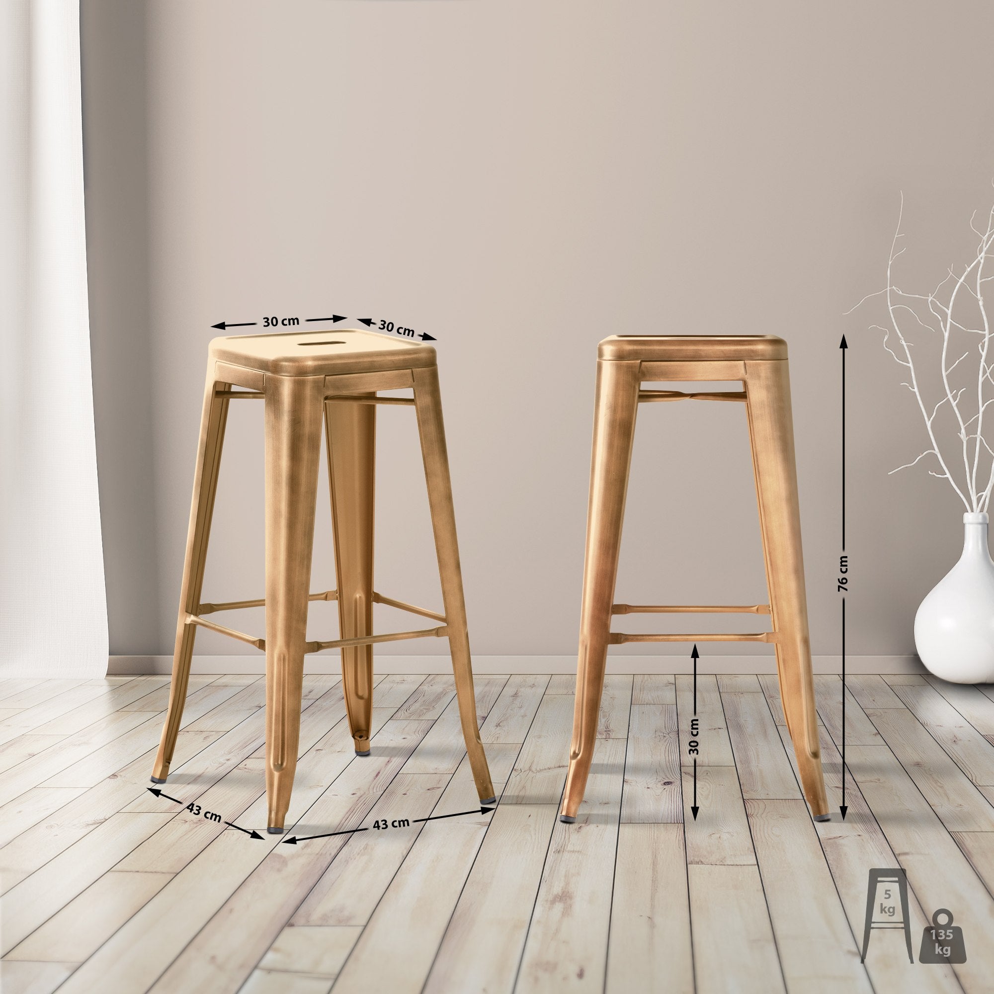 Barhocker Joshua - gold - InfinityMarket