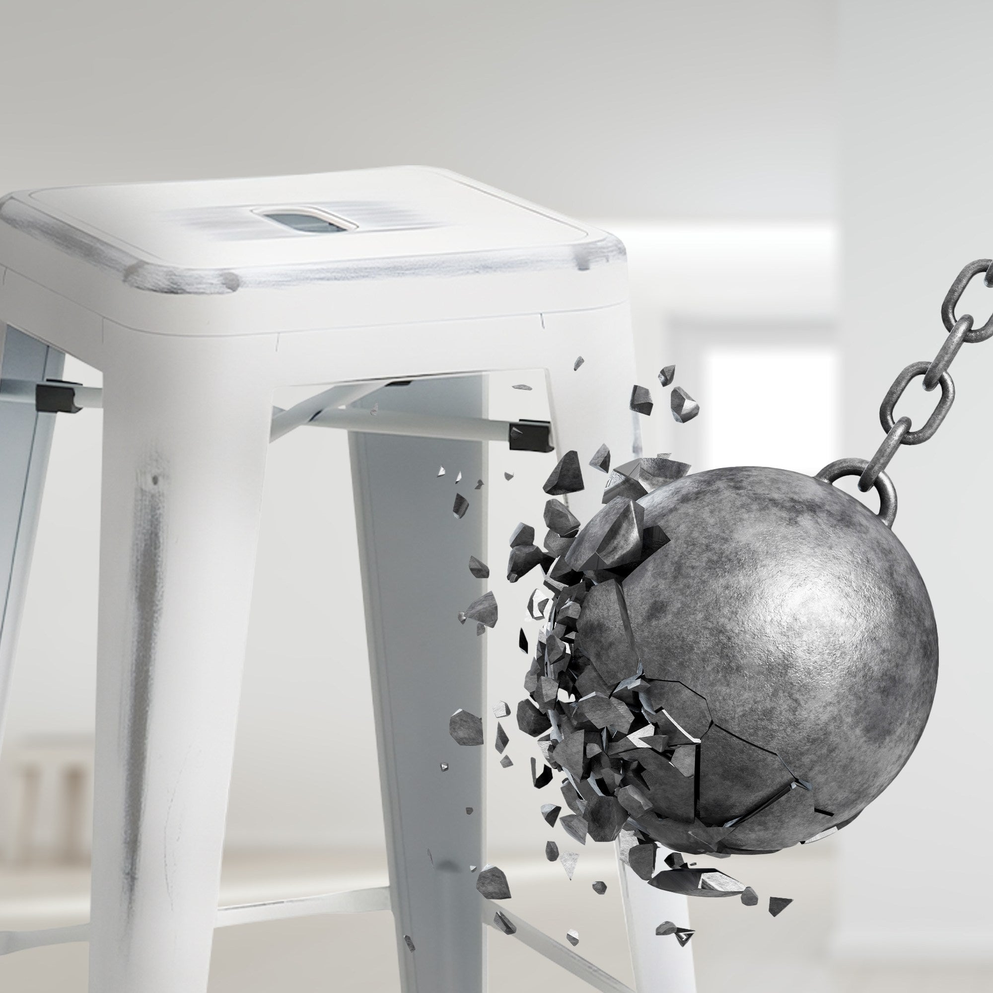 Barhocker Joshua - antik weiß - InfinityMarket