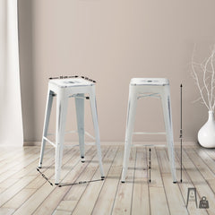 2er Set Barhocker Joshua - antik weiß