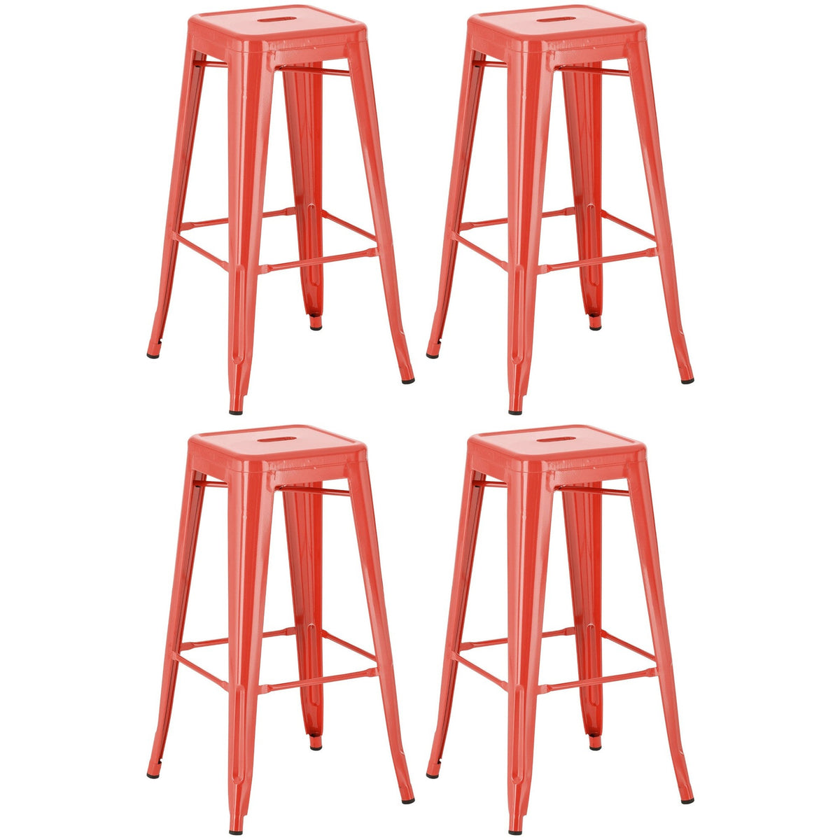 4er Set Barhocker Joshua - rot