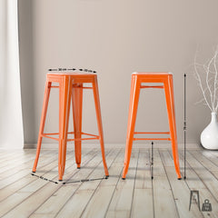 4er Set Barhocker Joshua - orange