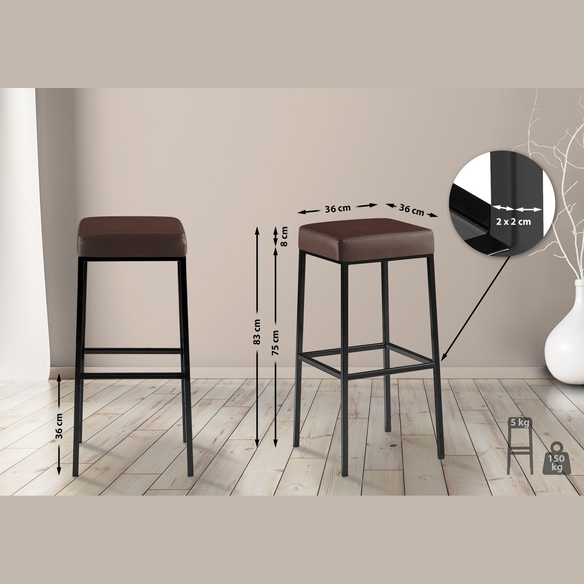 Barhocker Montreal B85 - braun - InfinityMarket