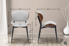 Besucherstuhl Enid Stoff - walnuss/creme