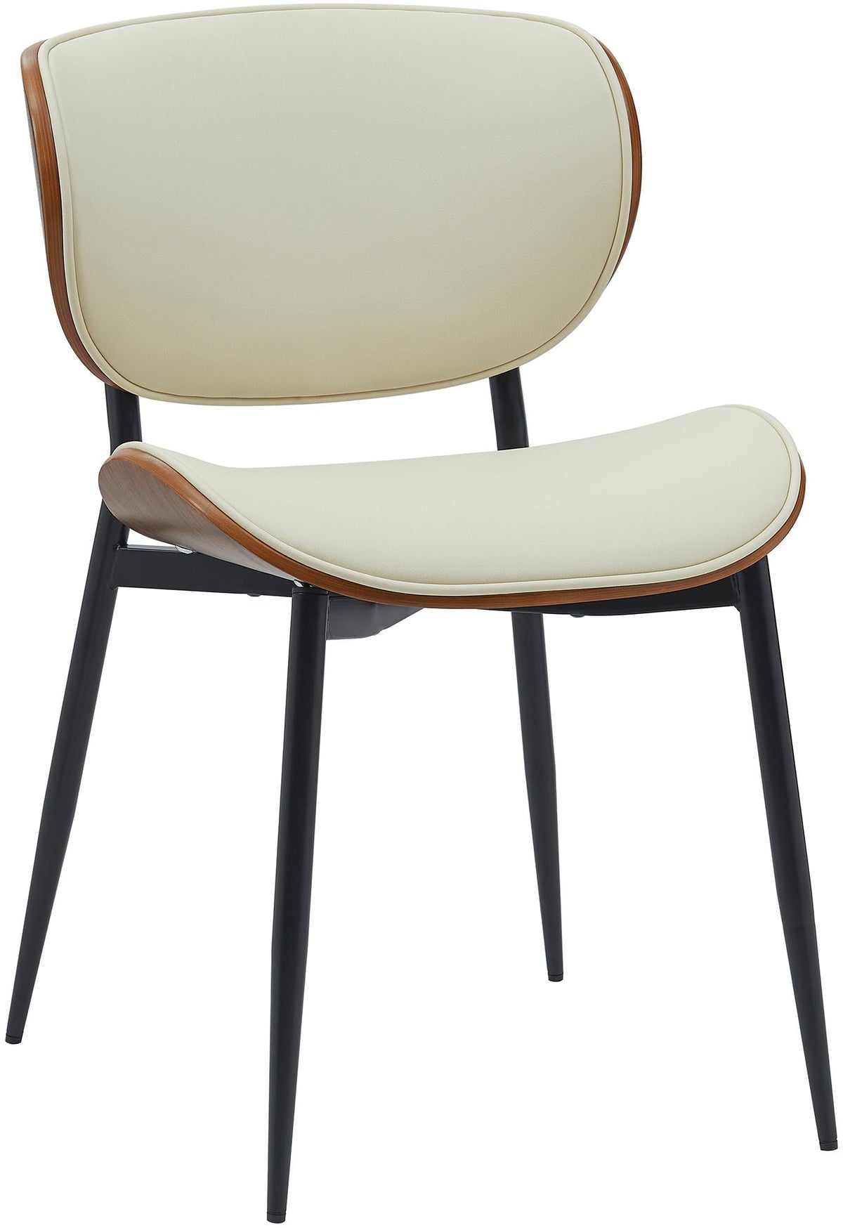 Besucherstuhl Enid Kunstleder - walnuss/creme